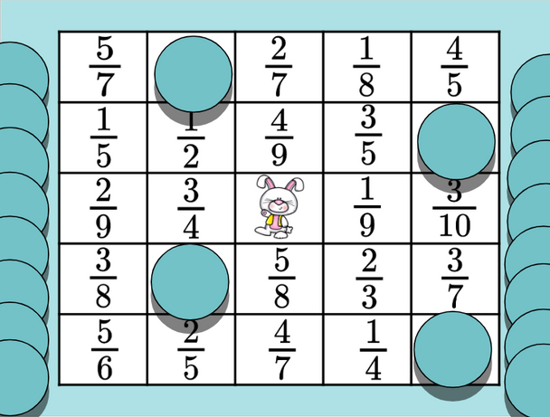 Easter Version - Fractions Bingo  - Digital