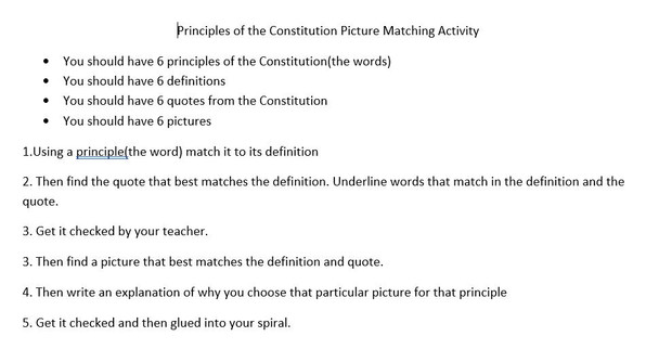 Principles of Government Matching Activity