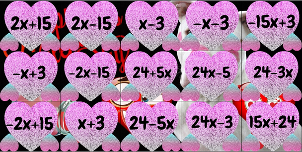 Valentines Equivalent Expressions Distributive Property & Combining Like Terms