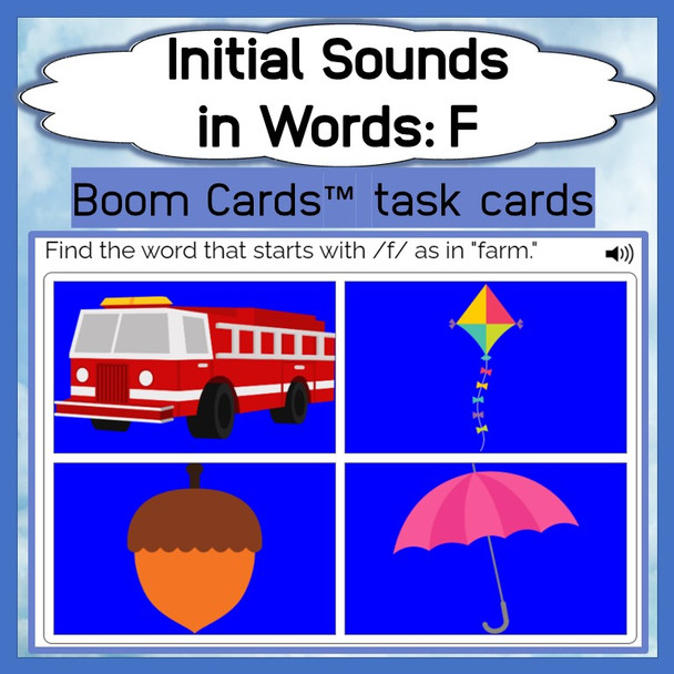 Initial Sounds in Words: F Deck - Level 1 - Boom Cards™