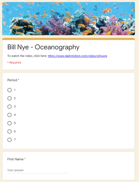 Bill Nye - Oceanography MS-LS2 (Great sub plans or distance learning!)