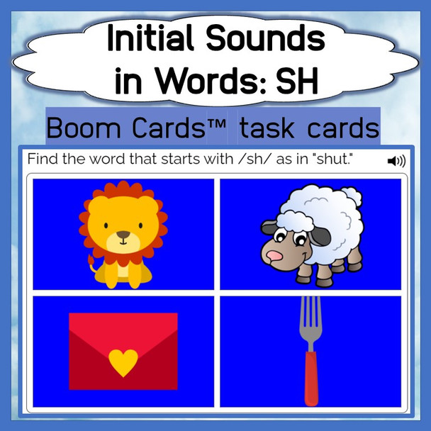 Initial Sounds in Words: SH Deck - Boom Cards™