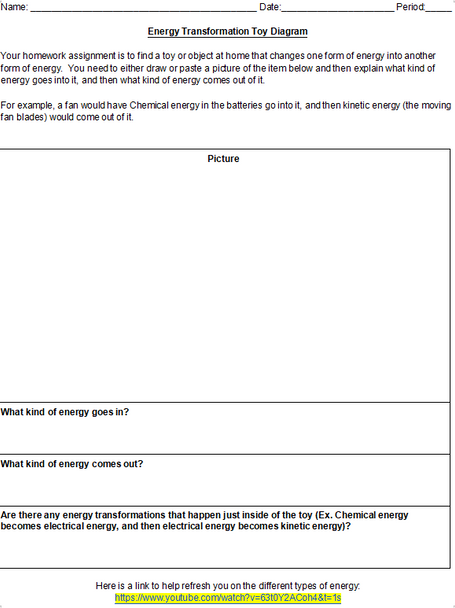 Energy Transformation Toy Diagram (MS-PS3)
