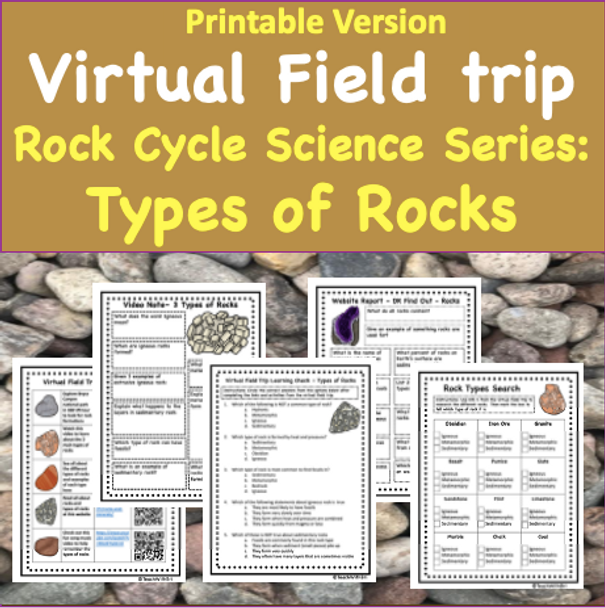 Types of Rocks - Rock Cycle-  Virtual Field Trip - Printable Version