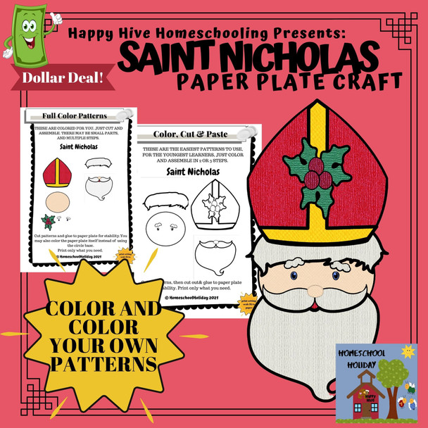 Saint Nicholas Paper Plate Craft for St. Nicholas Day or Saint Study