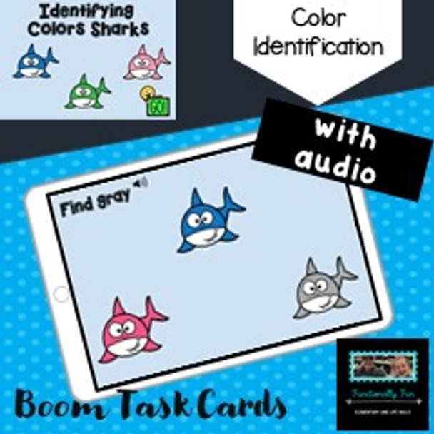 Identifying Colors Sharks Boom Cards with Audio