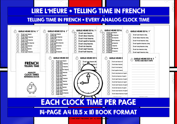 FRENCH TELLING TIME REFERENCE BOOK