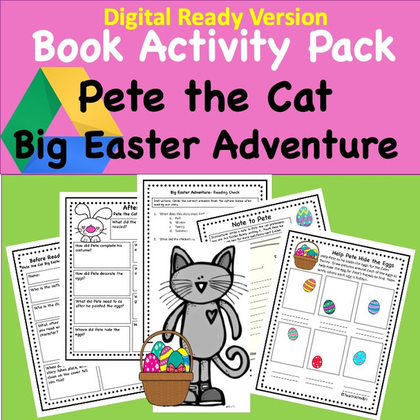 Pete the Cat Big Easter Adventure - Spring  Read Aloud Activity Pack  (Digital Ready Version)