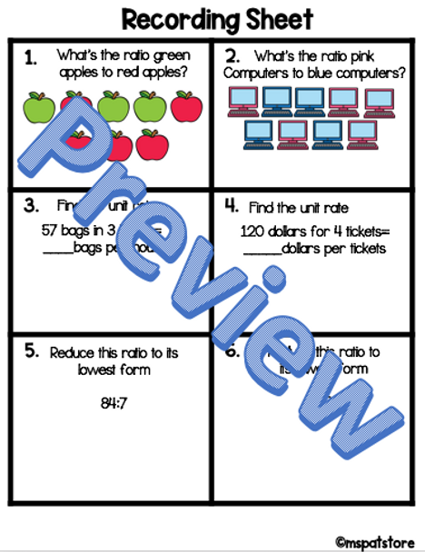 Black History Month Math Activity: Ratios and Unit Rates