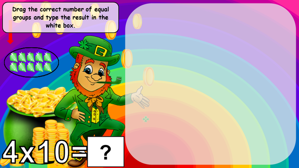 3rd Grade Multiplication Equal Groups St. Patricks Day in Google Slides EDITABLE
