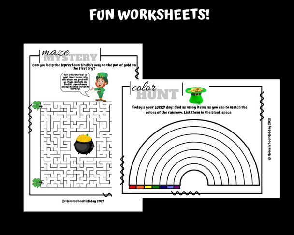 St. Patrick's Day Printable Activities & Leprechaun Hat Craft