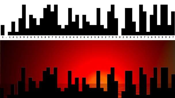 FREE Pi City in the sky | Digits Of Pi Skyline | Pi Day Activity PRINTABLE