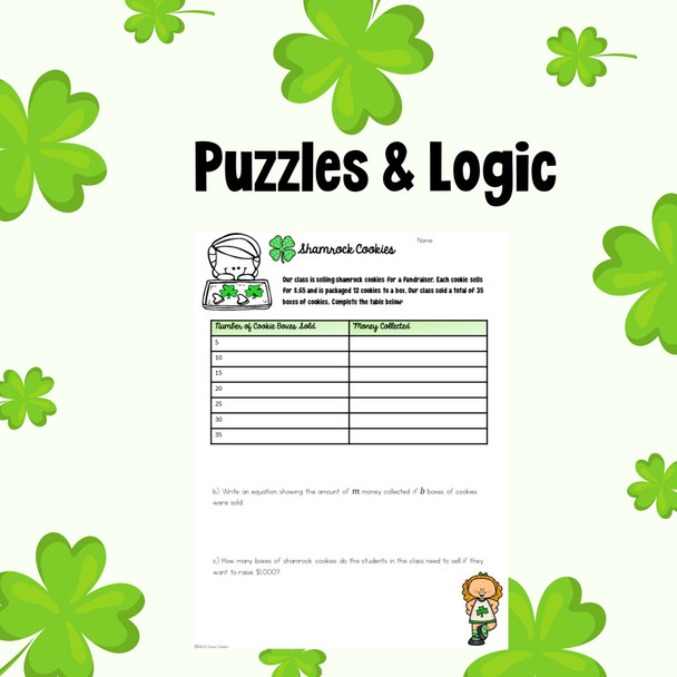 St Patrick's Day Math Activities for Middle School - PDF & Digital