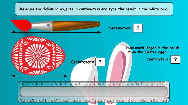 Spring Easter Measurement activities | 2nd Grade in Google Slides DIGITAL RULER