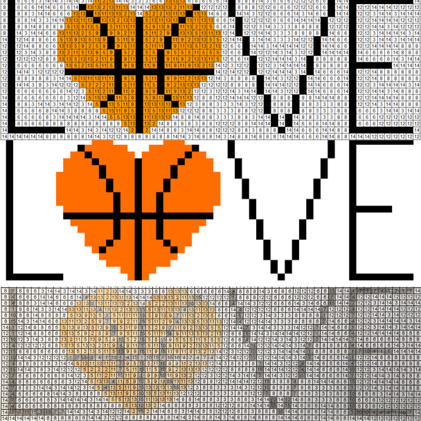March Madness Basketbal Pixel Art Mystery Picture | Template PRINTABLE & DIGITAL