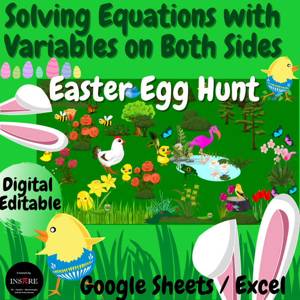 DIGITAL Math Easter Egg Hunt - Solving Equations with Variables on Both Sides