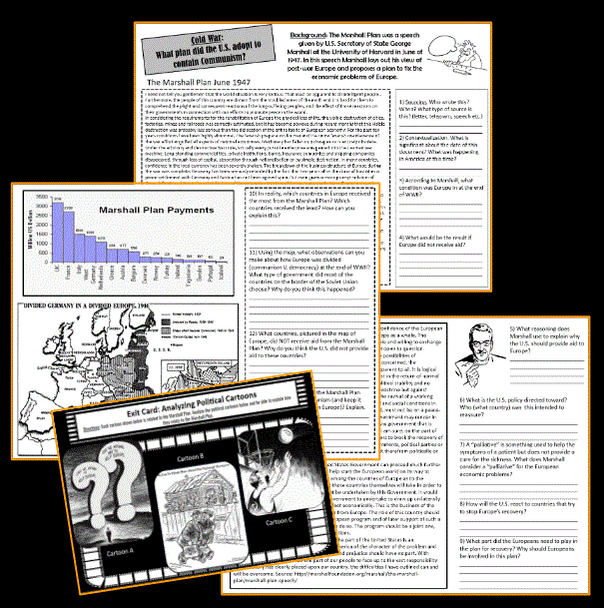 U.S. History | Post WWII & Cold War | Marshall Plan | Document Based Activity