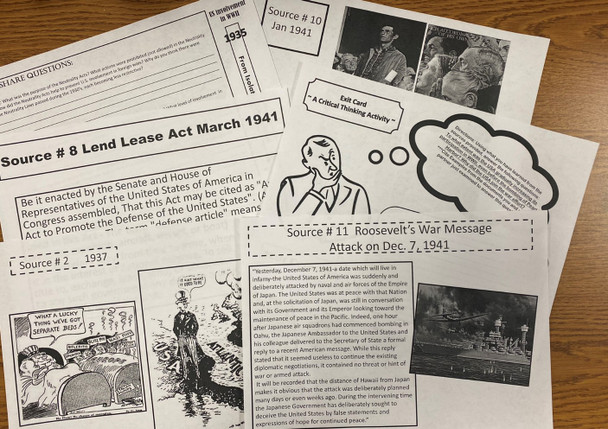 U.S. History | World War II | "America Joins the War" | Document Based Activity