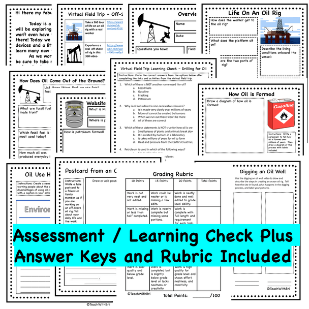 Earth Science Virtual Field Trip to an Oil Rig - Printable and Digital Versions Included