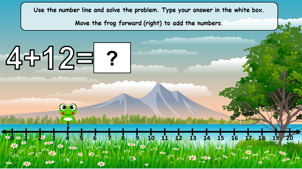 DIGITAL Spring Number Line Addition Subtraction to 20 Interactive Google Slides