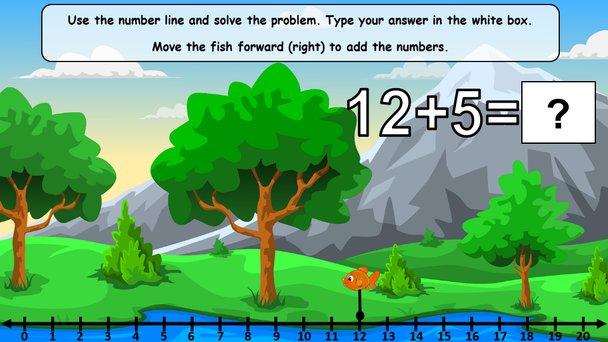 DIGITAL Spring Number Line Addition Subtraction to 20 Interactive Google Slides