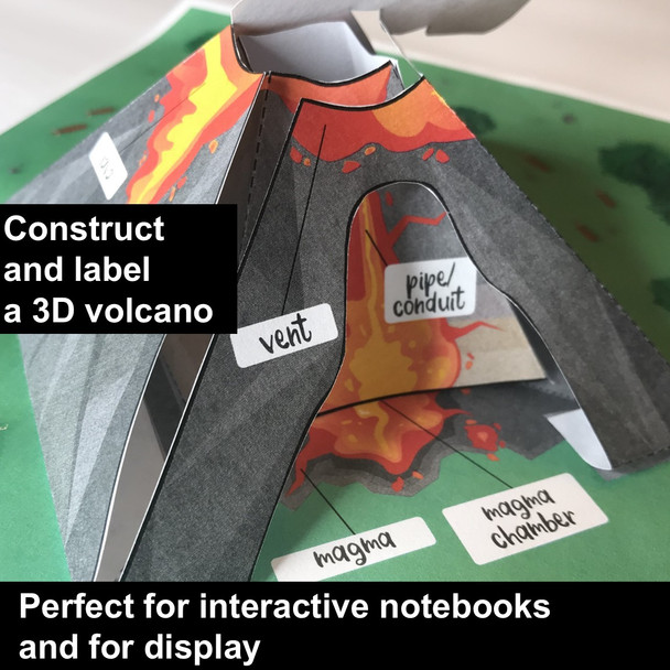 Volcano Craft | Natural Disasters Activity | Earth Science STEM Pop-Up Card