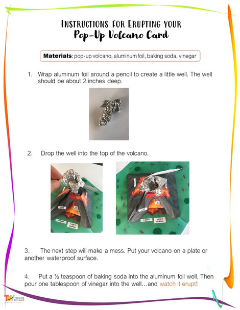 Volcano Craft | Natural Disasters Activity | Earth Science STEM Pop-Up Card