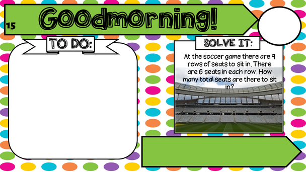 Math Problem a Day Third Grade May Editable Morning Message Solve It