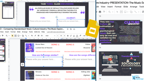 The Music/Culture Industry - FULL LESSON-Distance Learning | Google Slides™