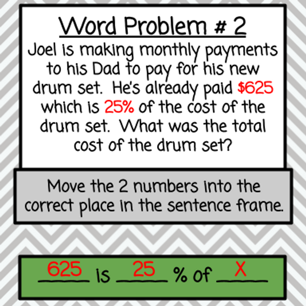 Percentage Word Problems - Digital