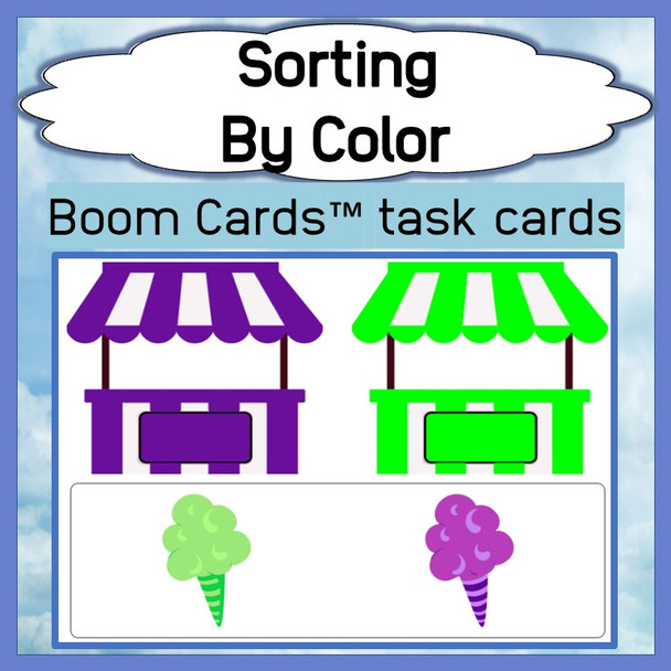 Sorting by Color: Carnival Colors - Level Three - Boom Cards™