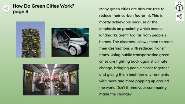 Green Cities Informational Text Reading Passage and Activities