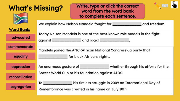 Nelson Mandela Informational Text Reading Passage and Activities