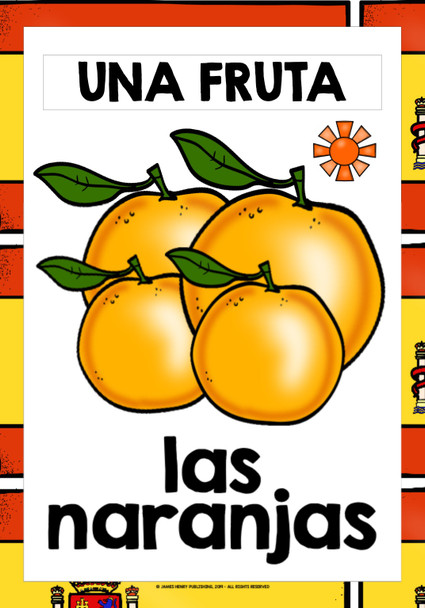 SPANISH FRUITS FLASHCARDS POSTERS