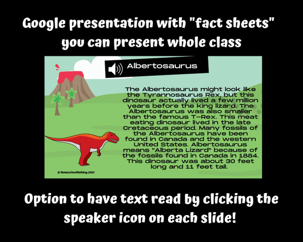 Dinosaur Fact Worksheets