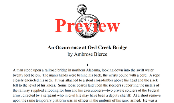 "An Occurrence at Owl Creek Bridge" Lesson and Activity Pack