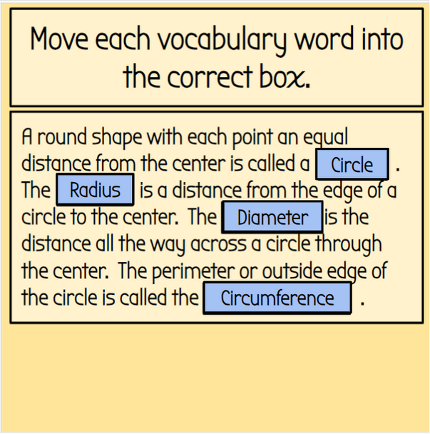 Circles Vocabulary