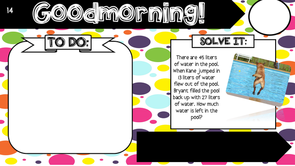 June Editable Morning Message (3rd Grade)-Math Solve It's