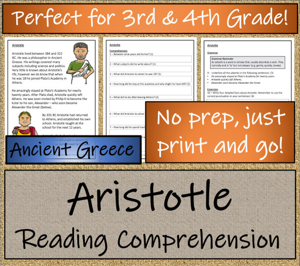 Aristotle Close Reading Activity | 3rd Grade & 4th Grade