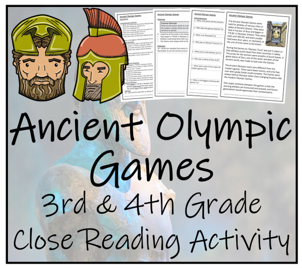 Ancient Olympic Games Close Reading Activity | 3rd Grade & 4th Grade