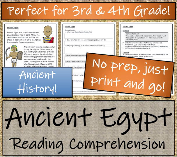 Ancient Egypt Close Reading Activity Bundle 3rd Grade & 4th Grade