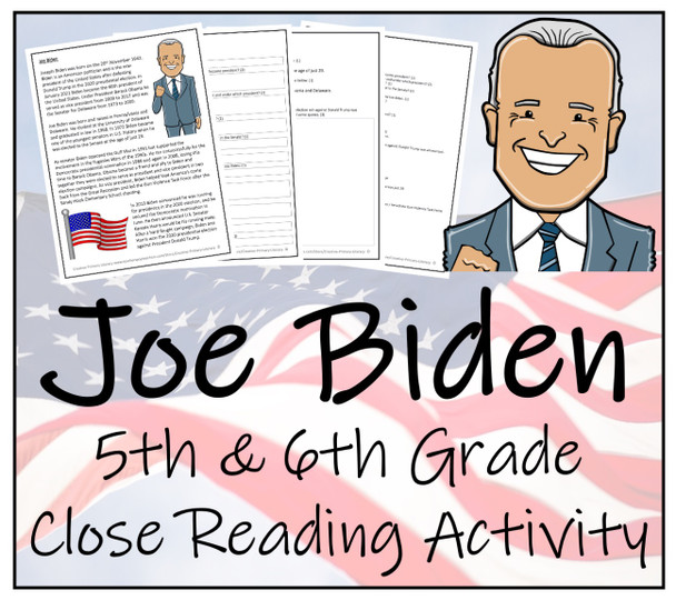 Joe Biden Close Reading Activity | 5th Grade & 6th Grade