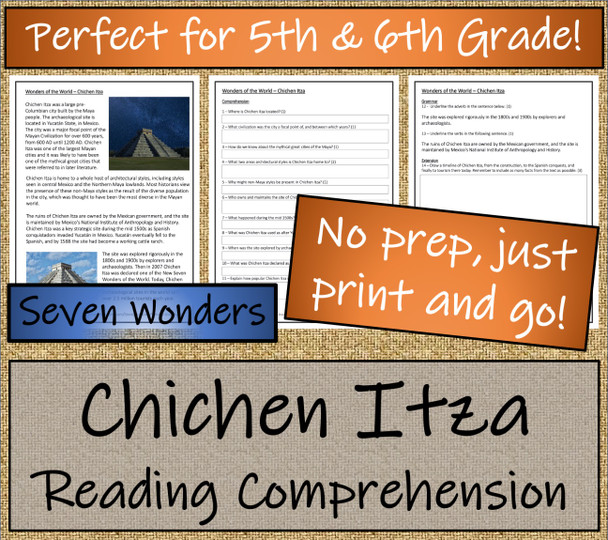 Chichen Itza Close Reading Activity | 5th Grade & 6th Grade