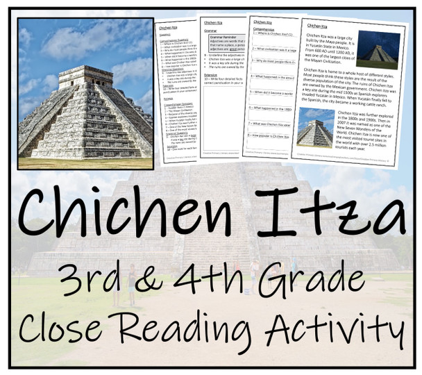 Chichen Itza Close Reading Activity | 3rd Grade & 4th Grade