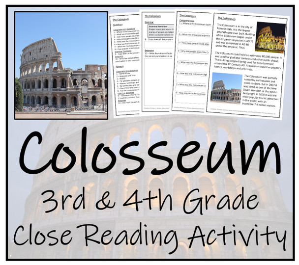 The Colosseum Close Reading Activity | 3rd Grade & 4th Grade