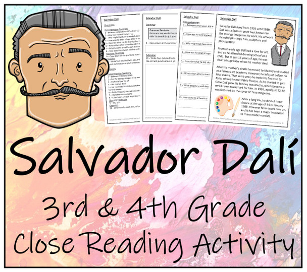 Salvador Dali Close Reading Activity | 3rd Grade & 4th Grade
