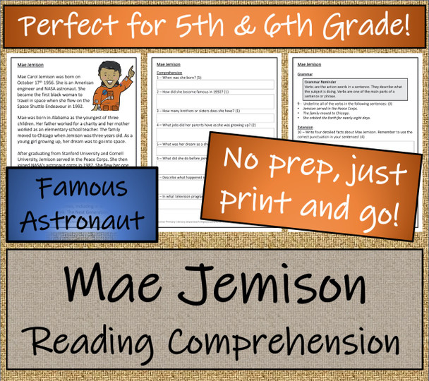 Mae Jemison Close Reading Activity | 5th Grade & 6th Grade