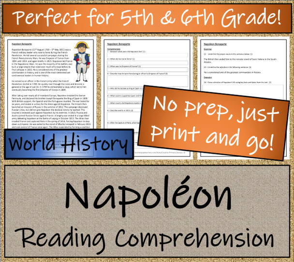 Napoleon Close Reading Activity | 5th Grade & 6th Grade