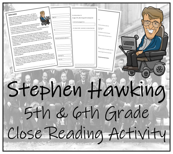 Stephen Hawking Close Reading Activity | 5th Grade & 6th Grade