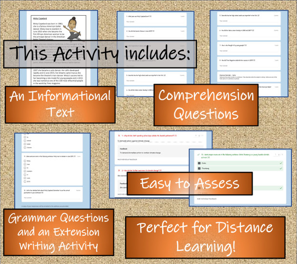 Misty Copeland Close Reading Activity Digital & Print | 3rd Grade & 4th Grade